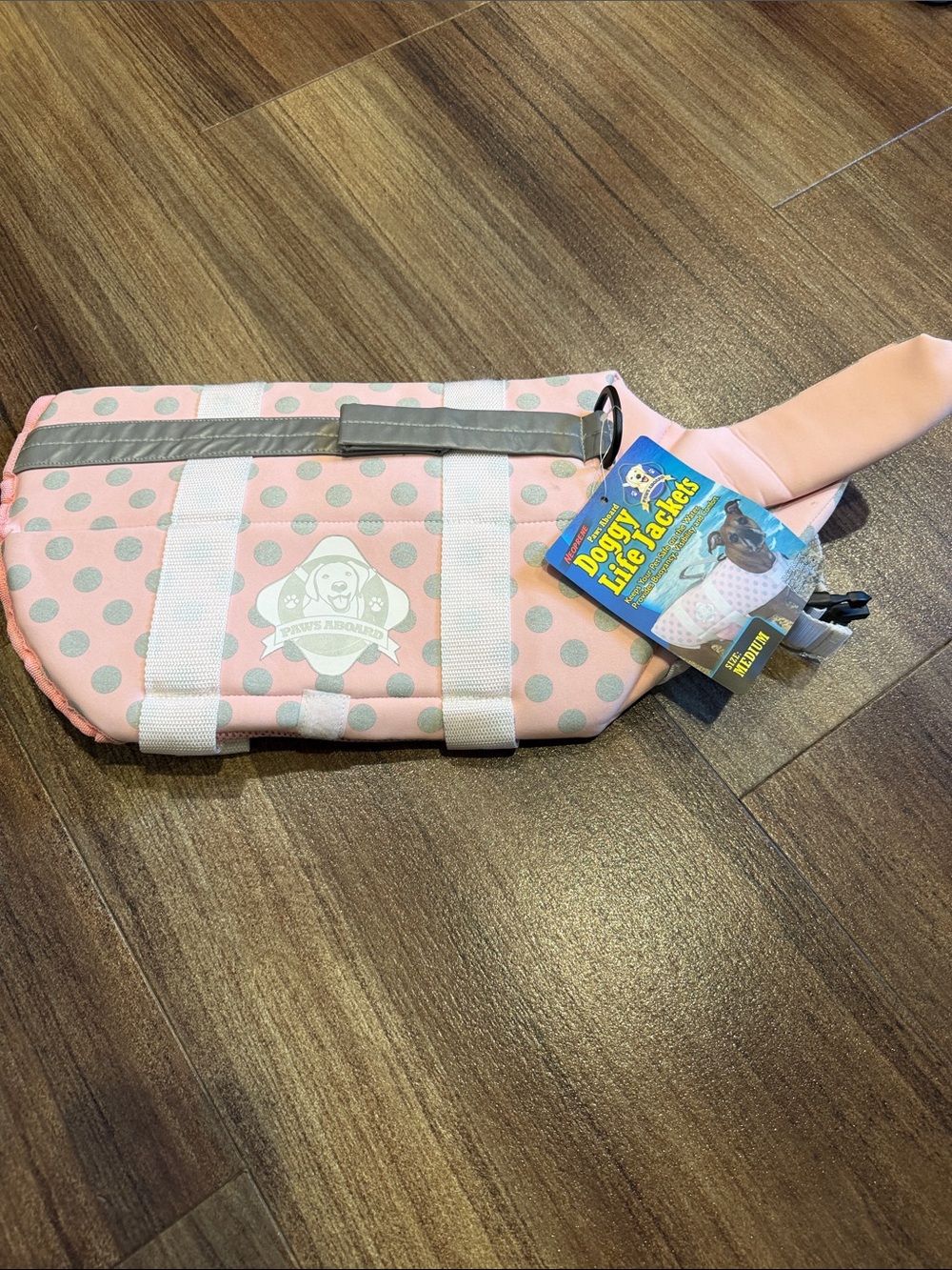 NWT Puppy Life Jacket for Dogs– Pink Polka Dot